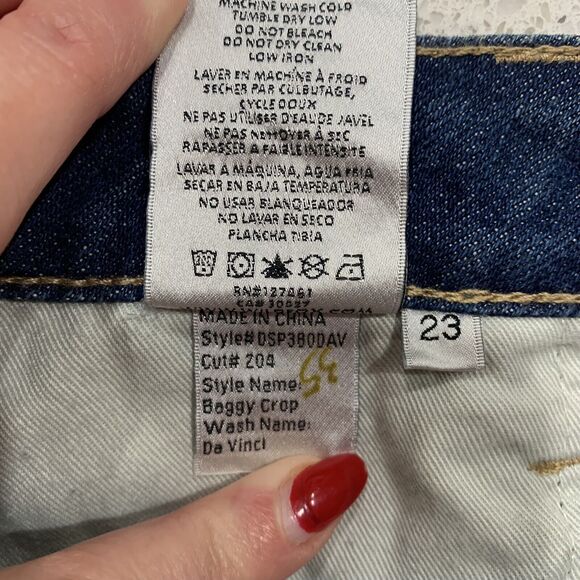 Wildfox Size 23 Baggy Crop Jeans Da Vinci Distressed Paint Splatter Loose Fit - Picture 6 of 8